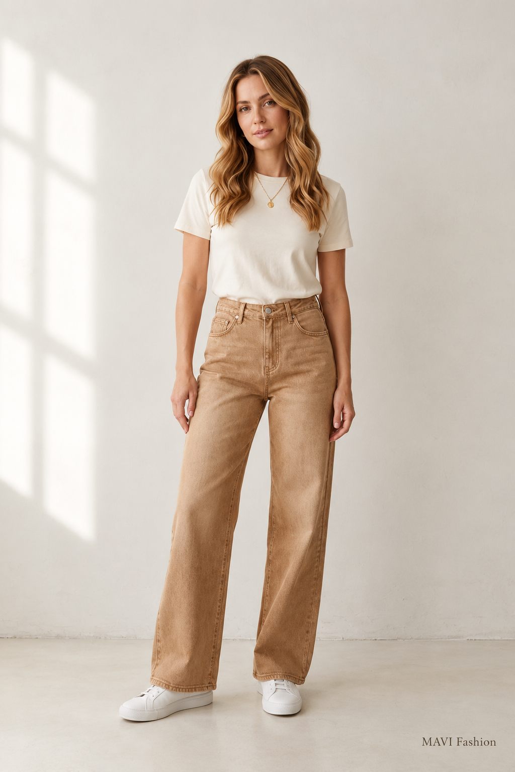 Wide Leg jeans bruin